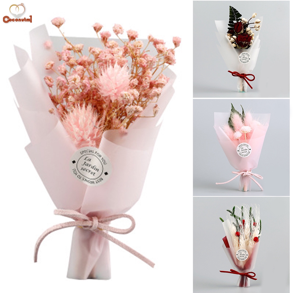 Mini Dried Flower Bouquet Romantic Gift With Box Home Garden Festive Party Decor Shopee Philippines