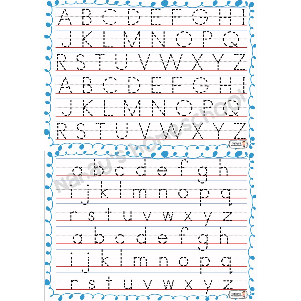 back2back laminated tracing worksheets personalized name alphabet numbers shapes lines shopee philippines