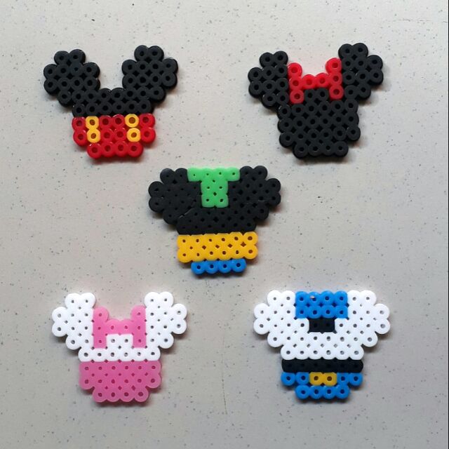 DIGITAL FILE ONLY - Mini Mickey Mouse, Minnie, Daisy and Donald Perler Bead  Pattern