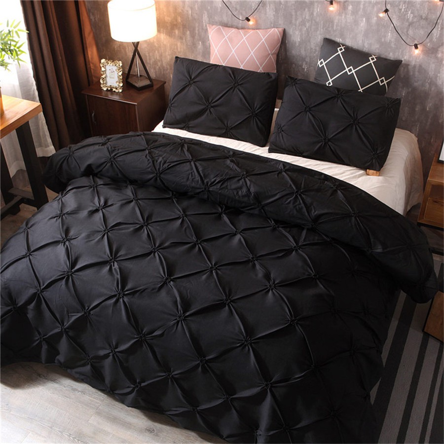 Black Bedding Comforter Duvet Cover, Duvet Covers Queen Luxury