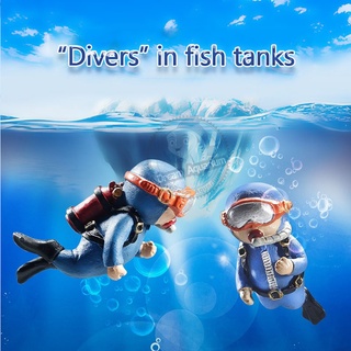 DIY Mini Model Diver Figurine Aquarium Decor Non-toxic Landscape Underwater Decor