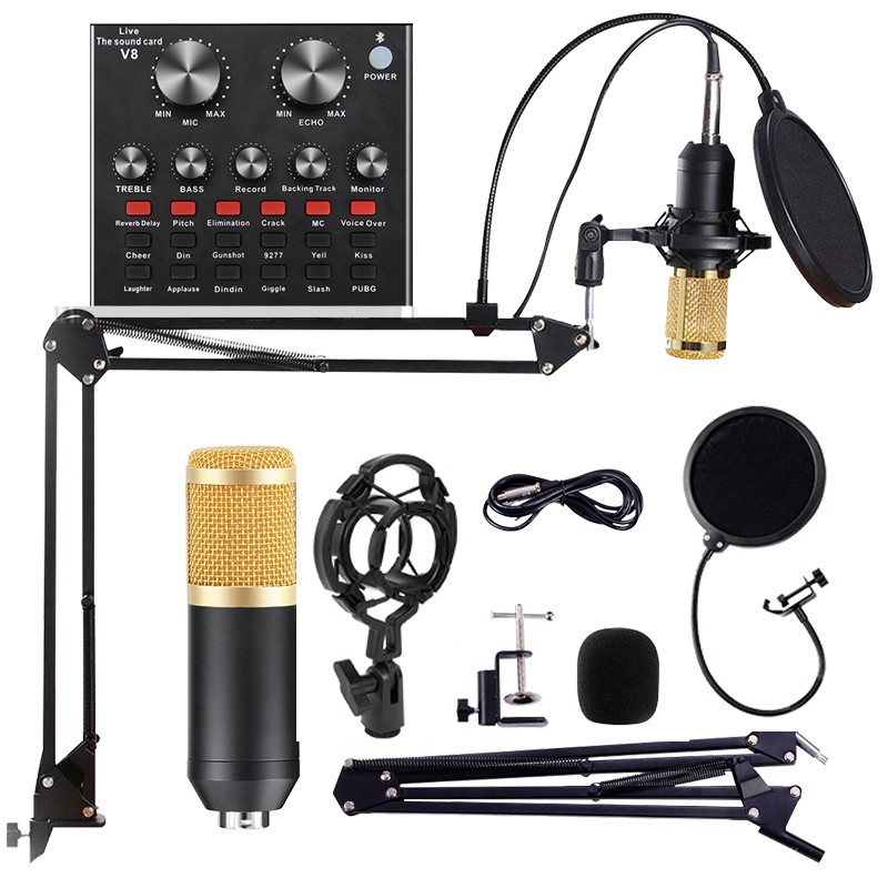 【V8】New upgrade sound card with bm800 microphone condenser ...