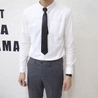 50x8cm Mens Uniform Solid Black Color Imitation Silk Clip-On Pre-Tied Neck Ties 