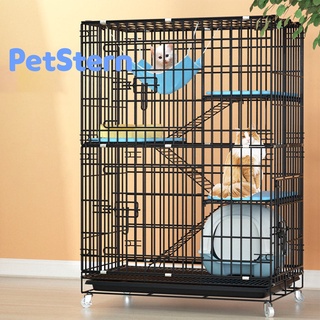 ♨PetStern Cats Cage 4 Layer Kulungan Ng Pusa Collapsible Large Space Pet Dog Rabbit Cage With Wheel