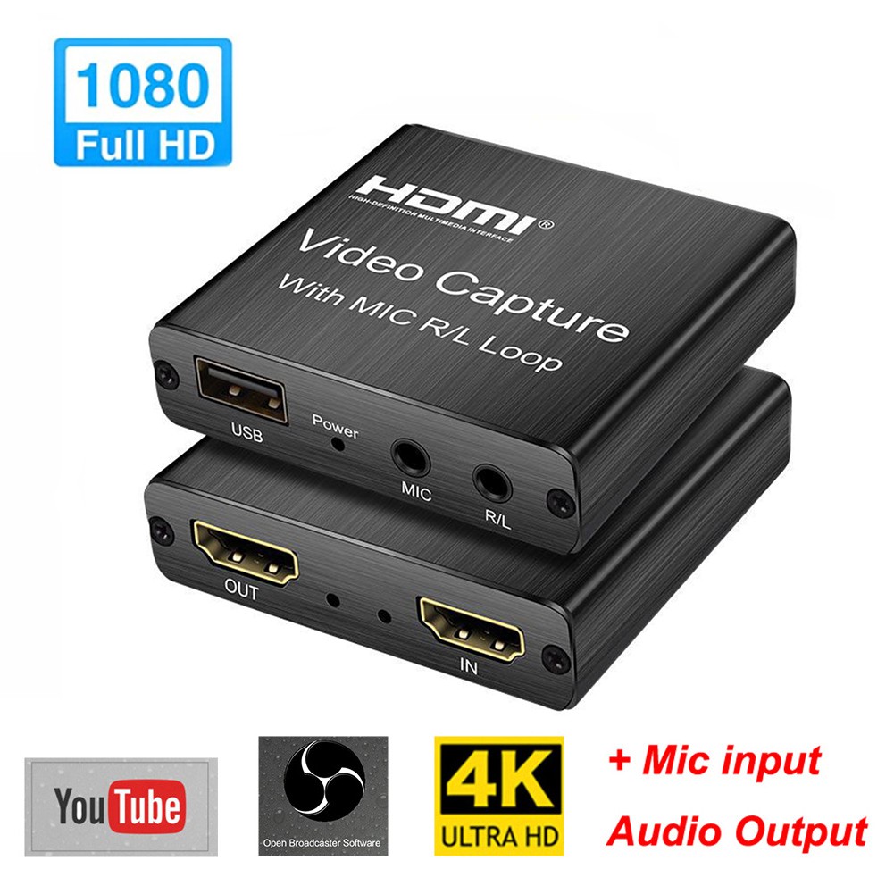 4k 1080p Game Recording Hdmi Video Capture Card With Mic