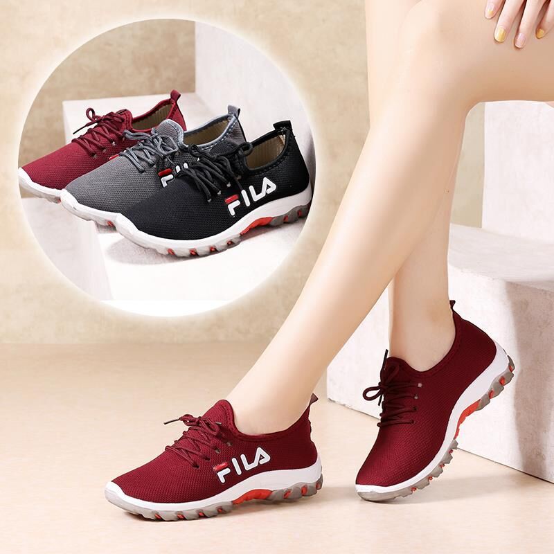 Fila ladies rubber shoes black women's shoes | Shopee ...