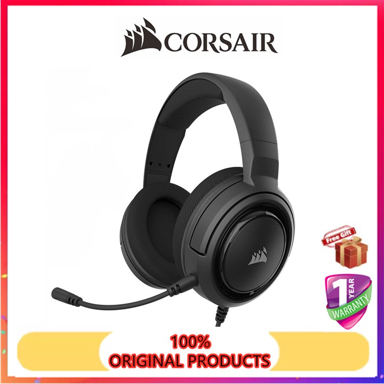 CORSAIR HS35 gaming headset, comfortable stereo headset with detachable