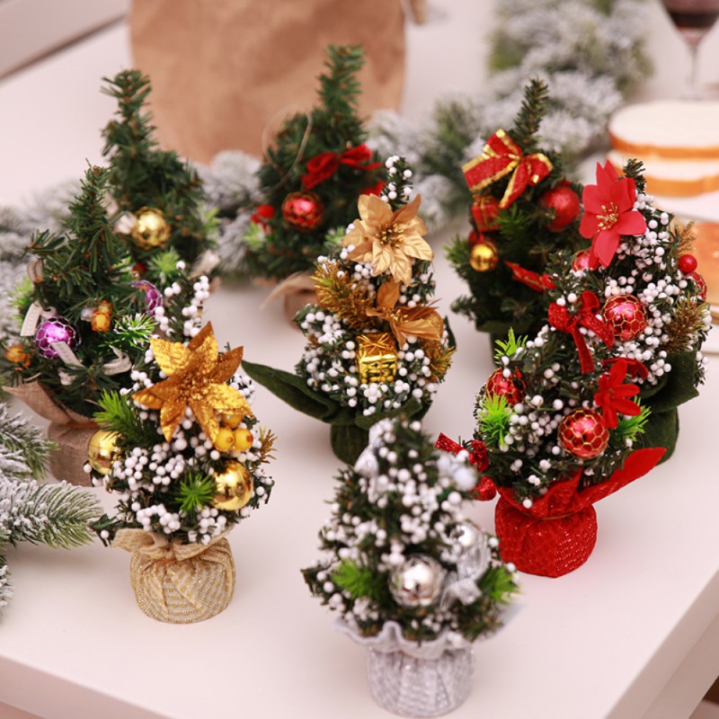 1pc Mini Tabletop Christmas Tree Xmas Decor Pine Tree Table Decoration Small Party Ornament Xmas Festival Gift Shopee Philippines