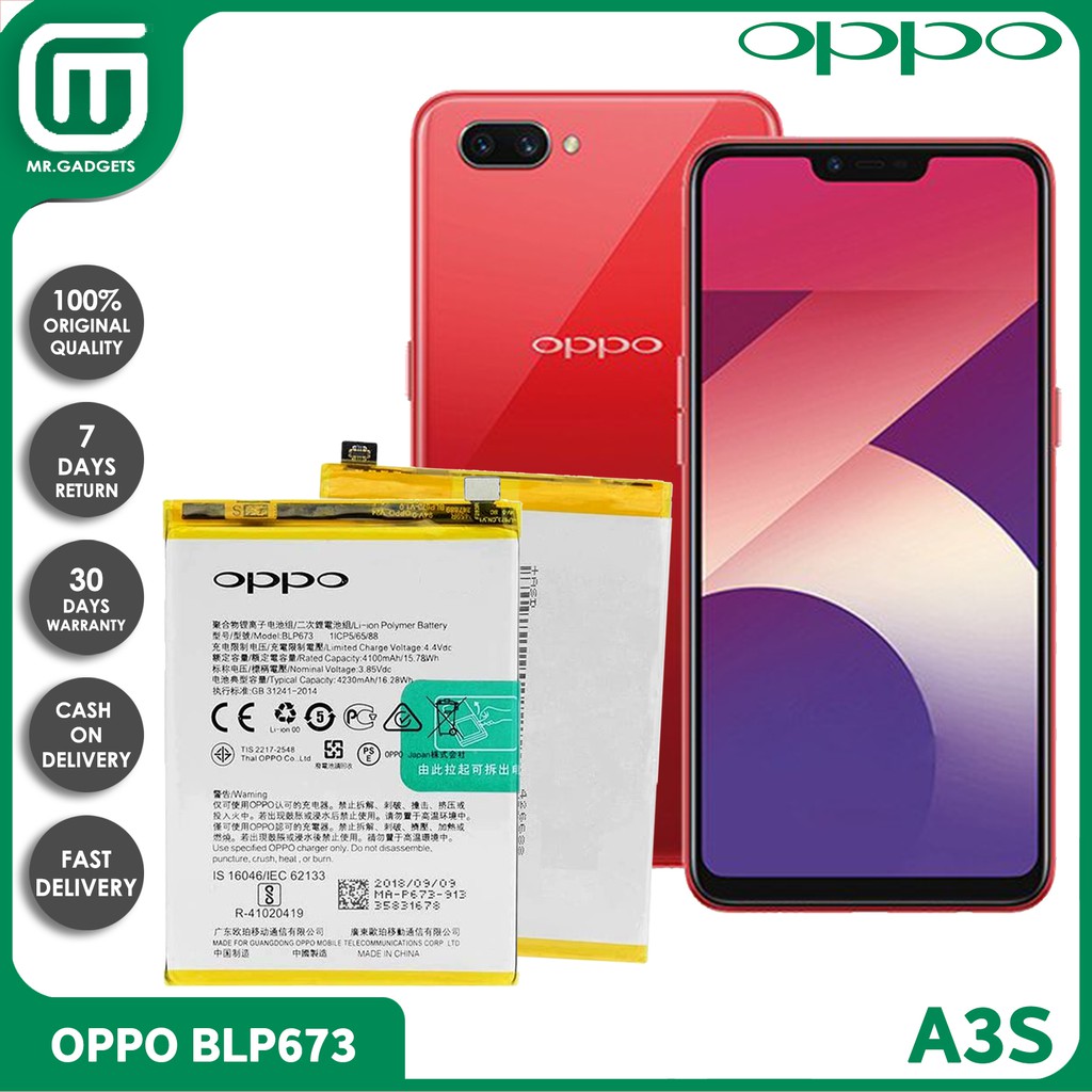 OPPO A3S Battery BLP673 BLP673 Original Premium Quality Shopee