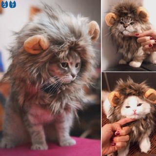 Funny Cute Pet Cat Costume Lion Mane Wig Cap Hat For Cat Dog Halloween Christmas Clothes Fancy Dress With Ears Pet Clothes