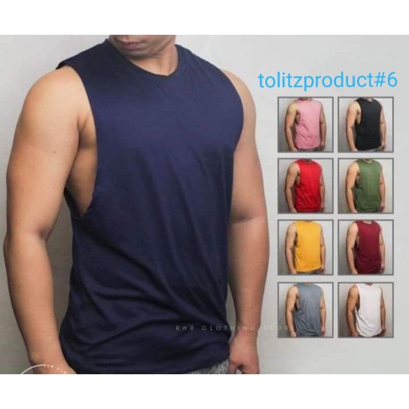 PLAIN COLOR MUSCLE TEES(FREE SIZE) | Shopee Philippines