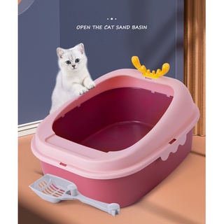 Cat litter box semi-enclosed cat pet toilet removable and easy to clean cat toilet high fence