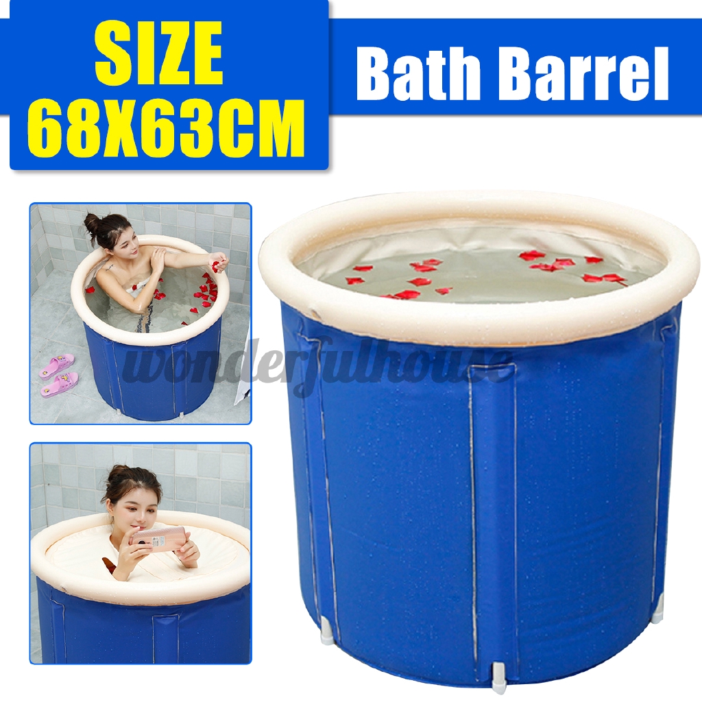 70*70cm Folding Portable Bathtub Water Tub Intdoor Room Adult Spa Bath