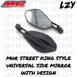 MHR Street King V2 With Design Side Mirror Clear Blue Lens Adjustable ...