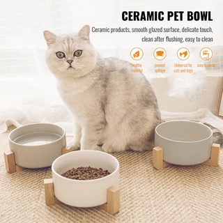 Ceramic Double Cat Bowl Dog Bowl Pet Feeding Water Bowl Cat Puppy Feeder Product Supplies Pet Food A