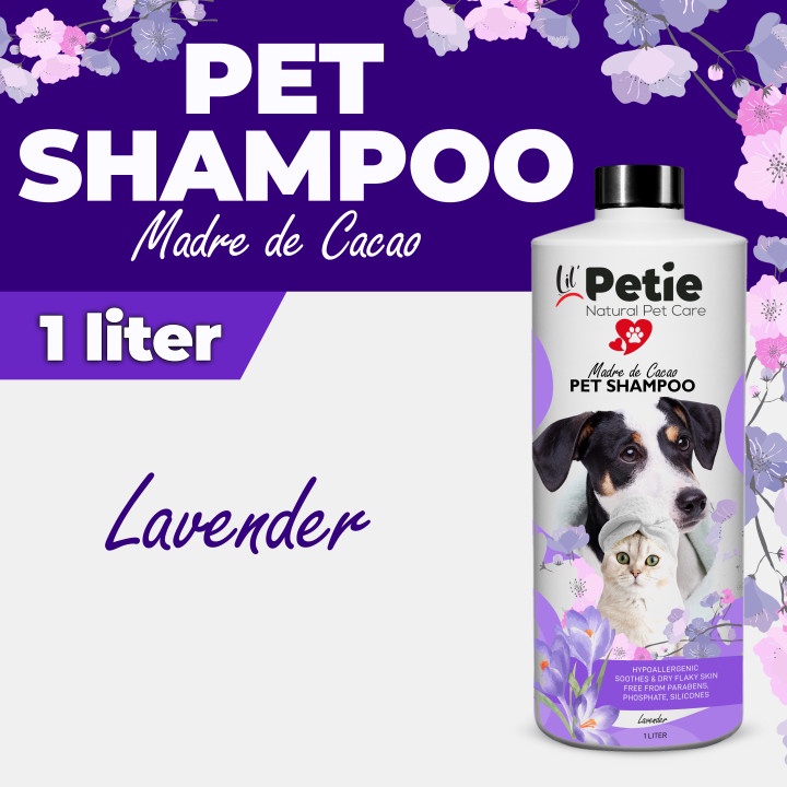 (Liter) Lil Petie Lavender Madre De Cacao Pet Shampoo with Aloe Vera Natural Organic