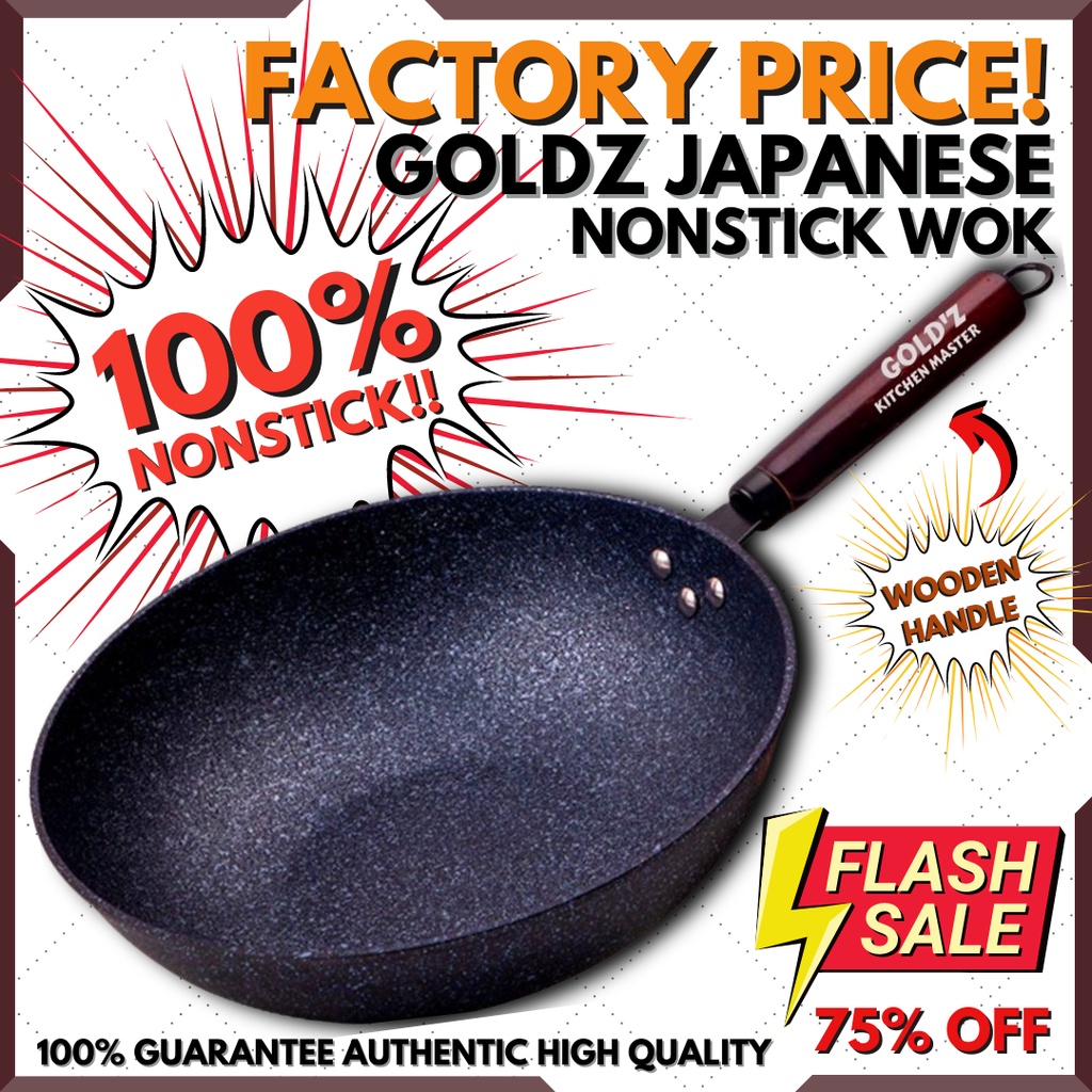Goldz Japanese Wok Frying Pan High Quality Non stick Cook Kitchenware