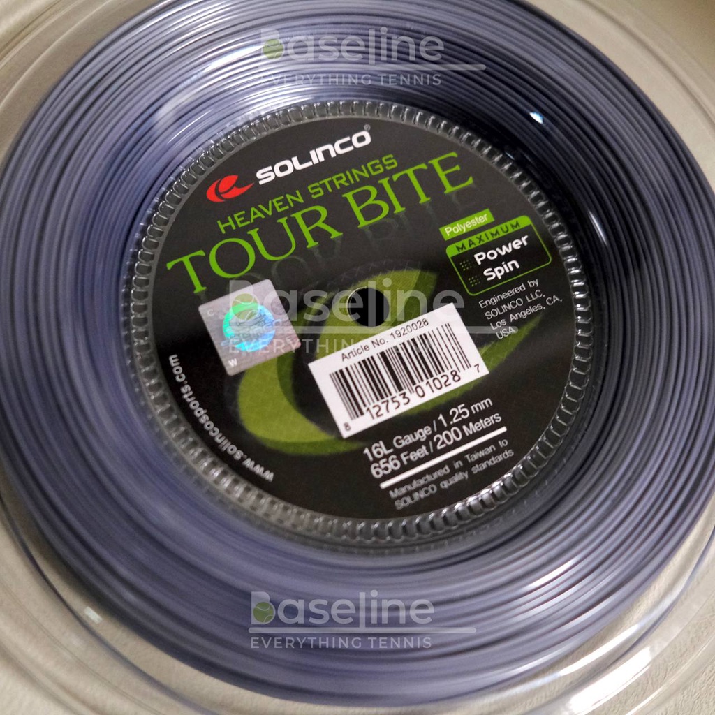 Original Solinco Tour Bite 16L Gauge Tennis String Cut from Reel