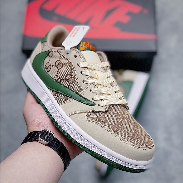 Travis Scott x Nike Air Jordan 1 “Gucci” Basketball Shoes Low Cut Casual  Sneakers for Men Women | Shopee Philippines