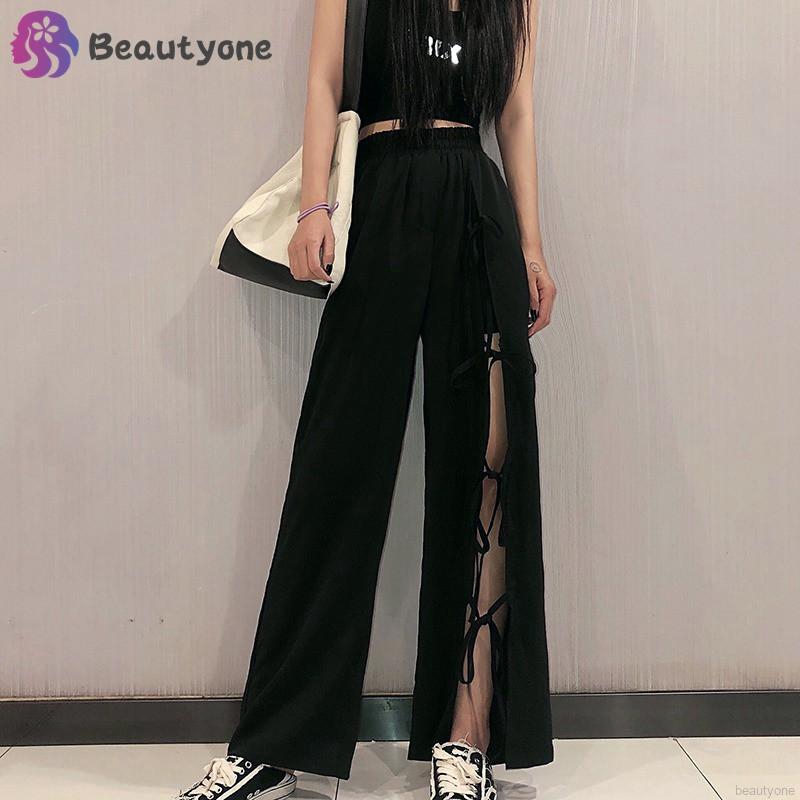high waisted split pants