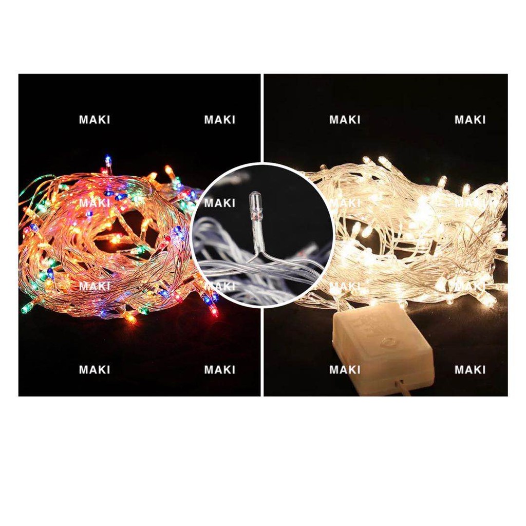 80L,3M,Assorted/Warm White Transparent Wire Christmas Rice Lights