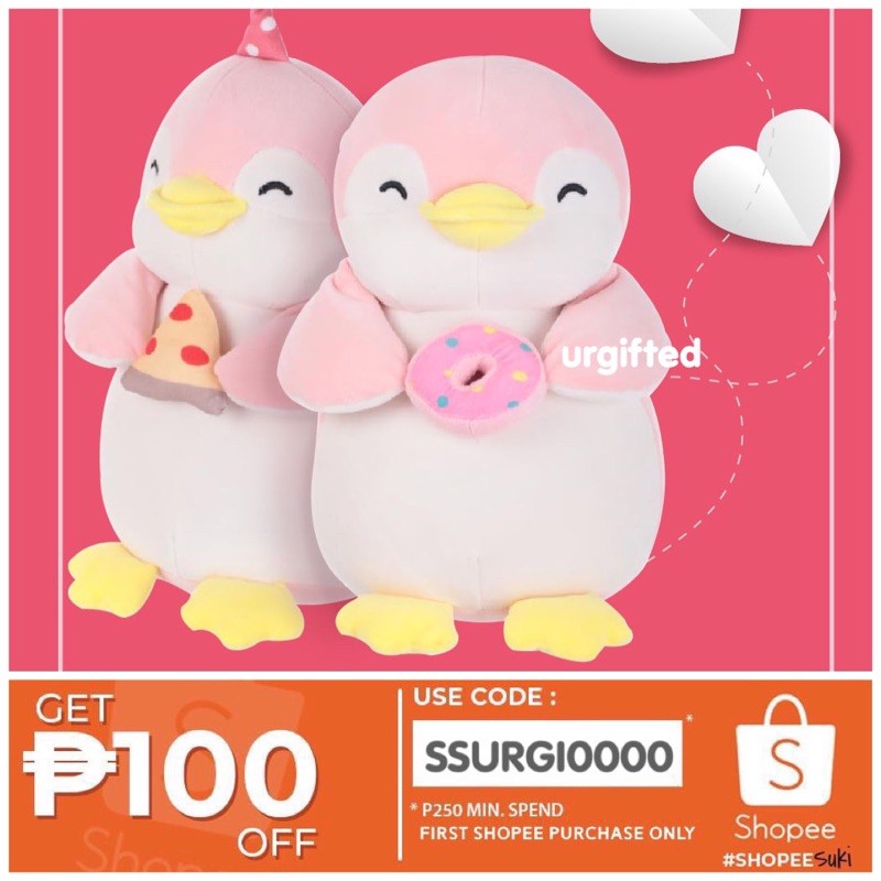 pink stuffed penguin