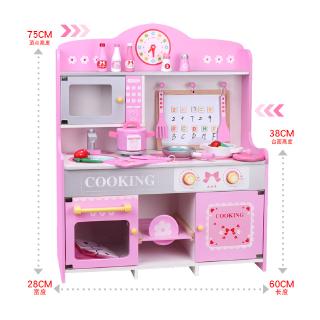 pink wooden toy kitchen