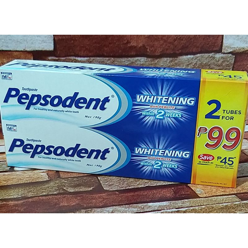 Pepsodent Whitening Toothpaste Twin Pack 190 grams Shopee Philippines