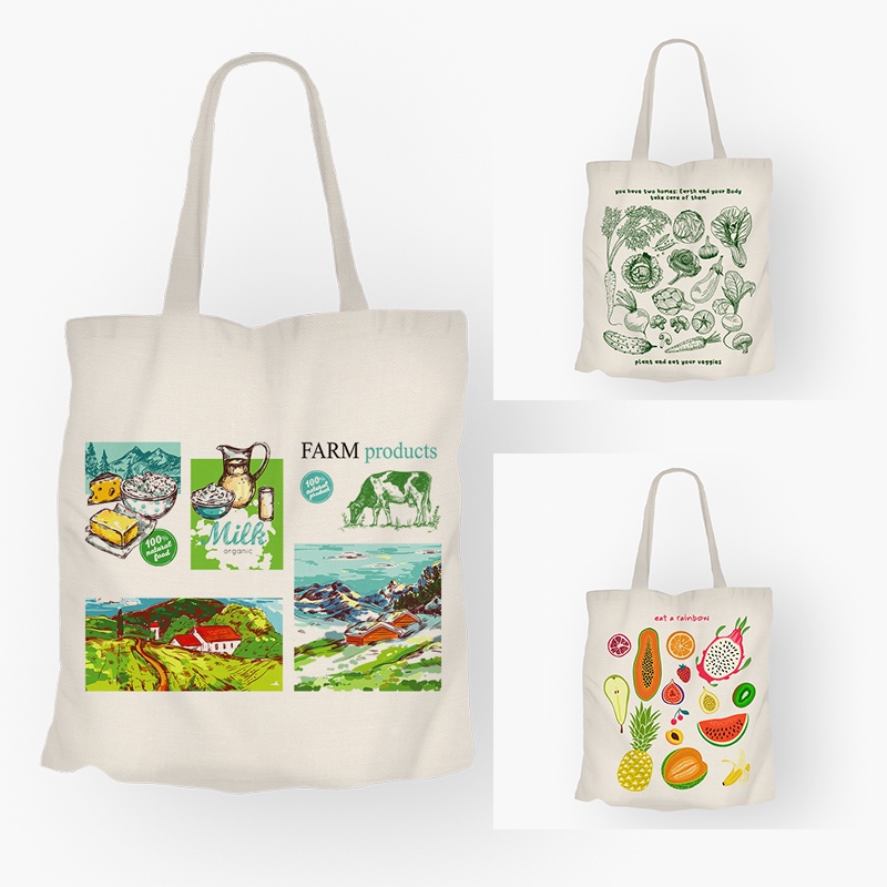 TOTE BAG STATEMENT VEGETABLE EARTH SELF CARE AESTHETIC DESIGNS