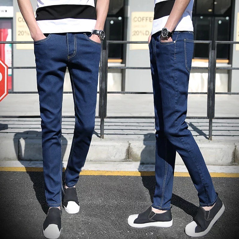 Men Jeans Seluar Jeans Kasual Slim Fit Lelaki Seluar Jeans ...