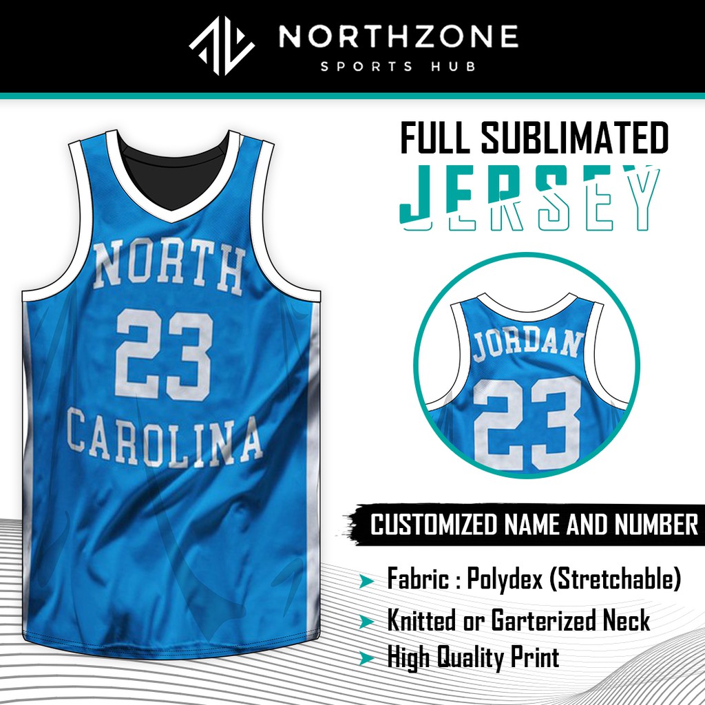 North Carolina Michael Jordan 23 Tar Heels Retro Jersey Full Sublimation Top Shopee Philippines