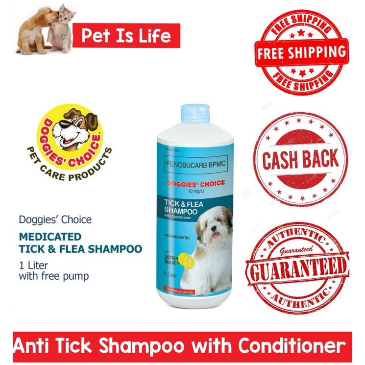 Doggies Choice Anti Tick&Flea Shampoo with Conditioner 1000ml Shopee