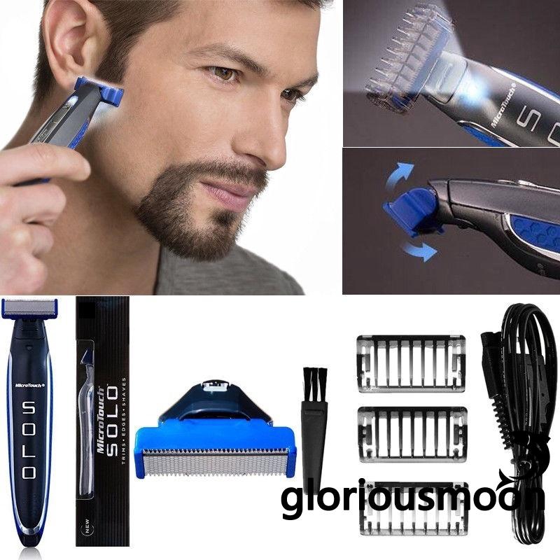 cutting men's hair with beard trimmer