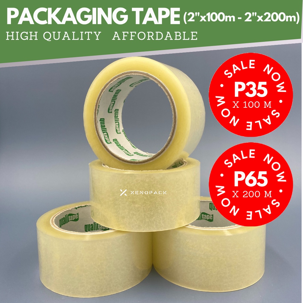 Packaging Tape Clear/Transparent 2inch x (50m, 100m, 200m) Shopee