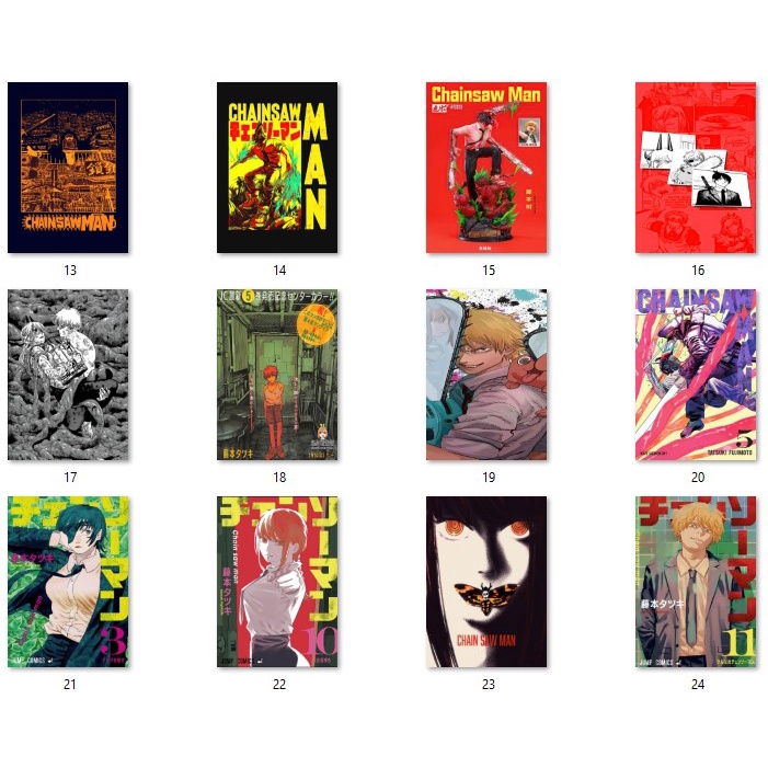 Chainsaw Man Anime Aesthetic Pictures Poster Coated Minimalist Polaroid Vintage Retro Wall Collage