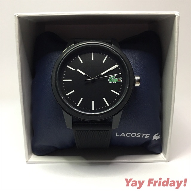 lacoste 12.12 watch black