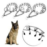 Metal Steel Dog Pinch Prong Choke Chain Collar Adjustable Training Guardian Gear