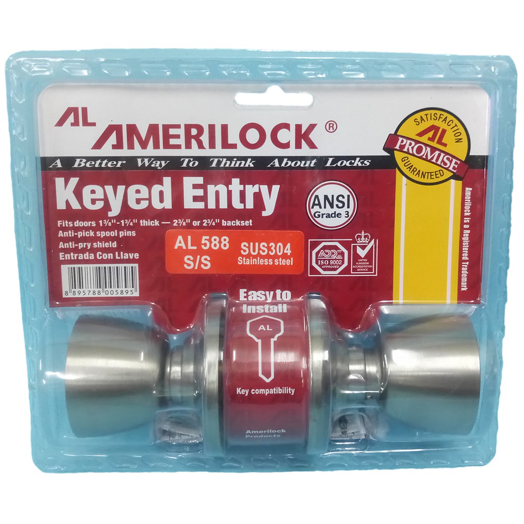 AMERILOCK door knob lock set keyed entry with 3 keys lockset Shopee