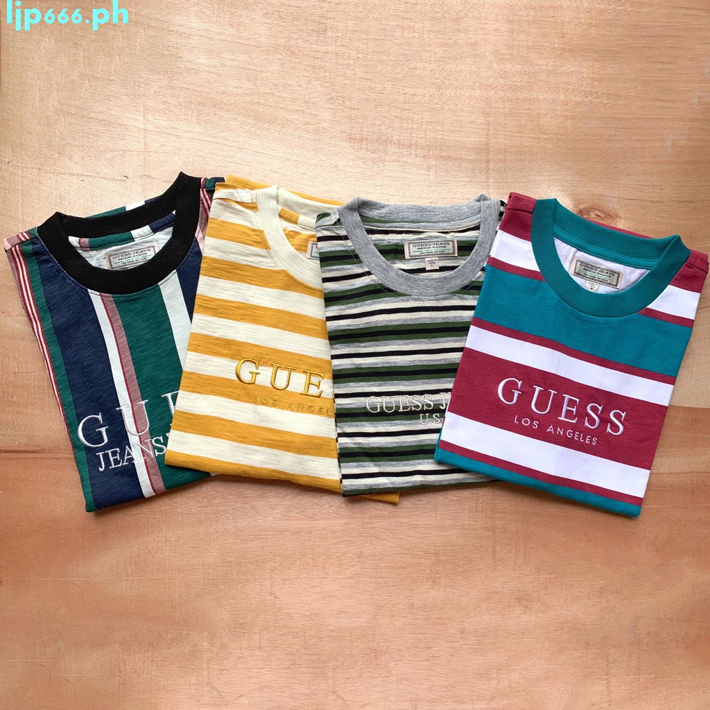 guess los angeles striped shirt