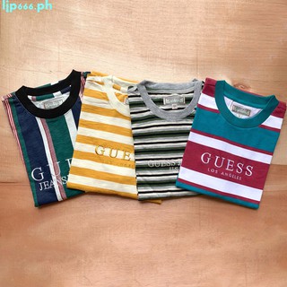 Guess tshirt striped short sleeves higher brothers Vintage Los Angeles Striped tshirt | Shopee Philippines