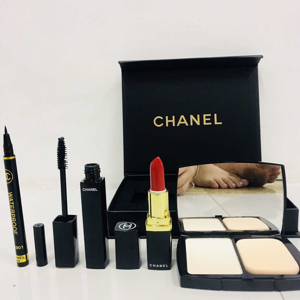 Chanel Black Edition Gift Set Powder Lipstick Eyeliner Mascare Shopee Philippines