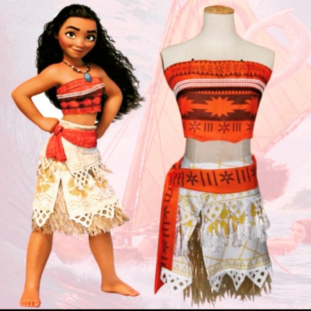 Moana Costume With Diy Necklace And Flower Clip Shopee Philippines