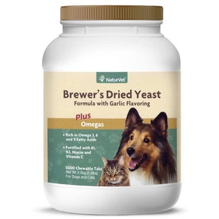 NaturVet – Brewer’s Dried Yeast Formula with Garlic Flavoring – Plus Omegas - 5000 tablets