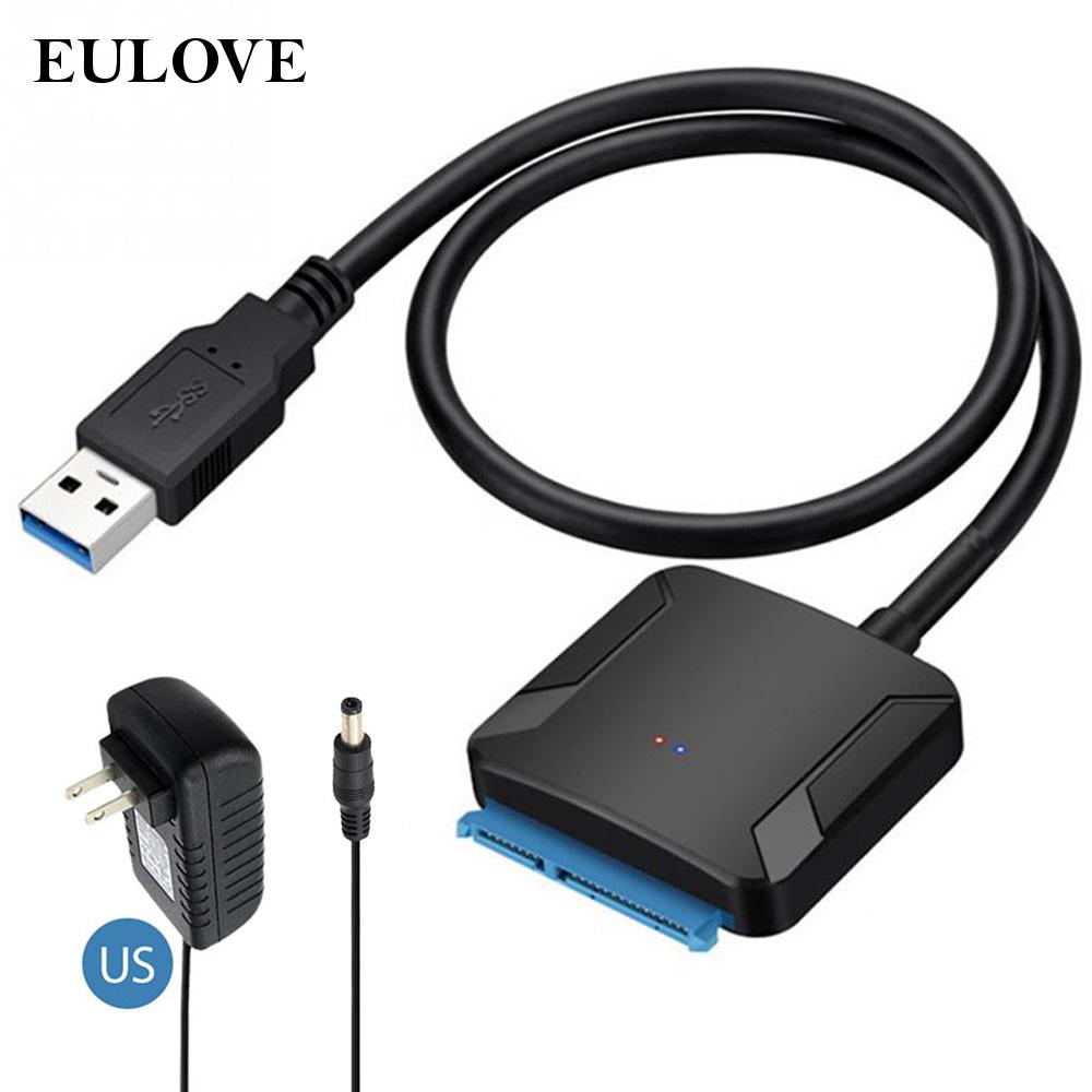 Eulove Sata To Usb 3 0 Cable Hard Drive For 3 5 2 5 Inch Hdd Ssd Converter With Power Adapter Great Shopee Philippines