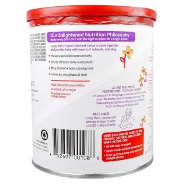 happy baby organic probiotic baby cereal