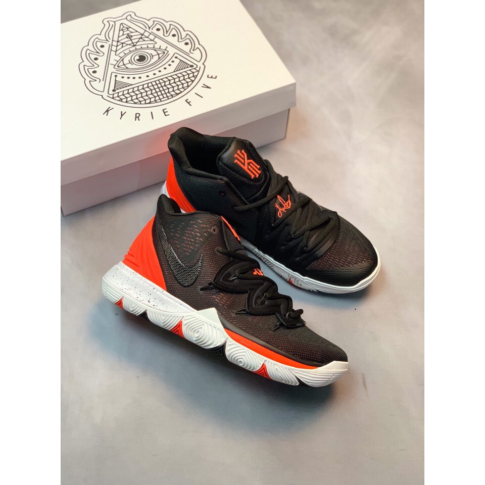 kyrie 5 black and red