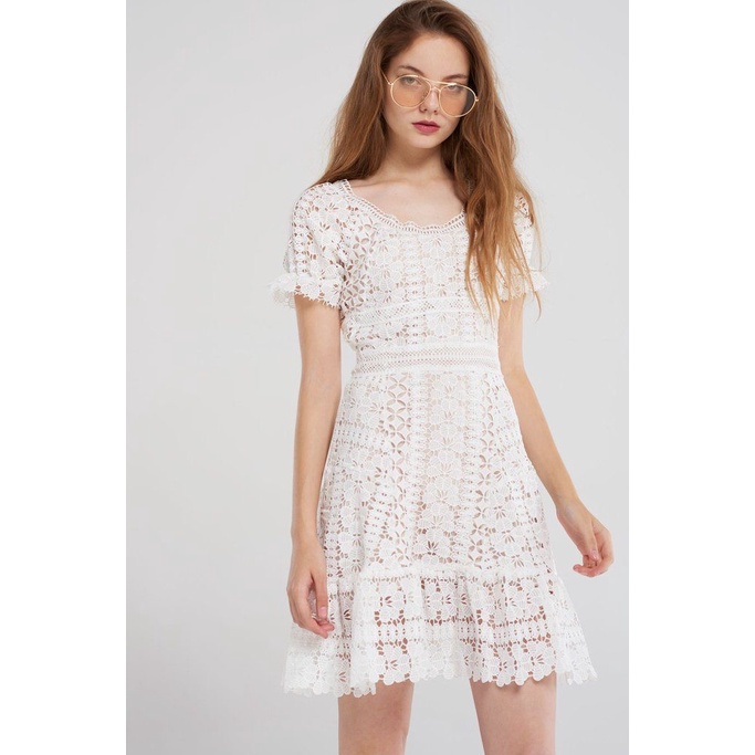 Self-Portrait Inspired White Lace Dress (PRELOVED) | Shopee Philippines