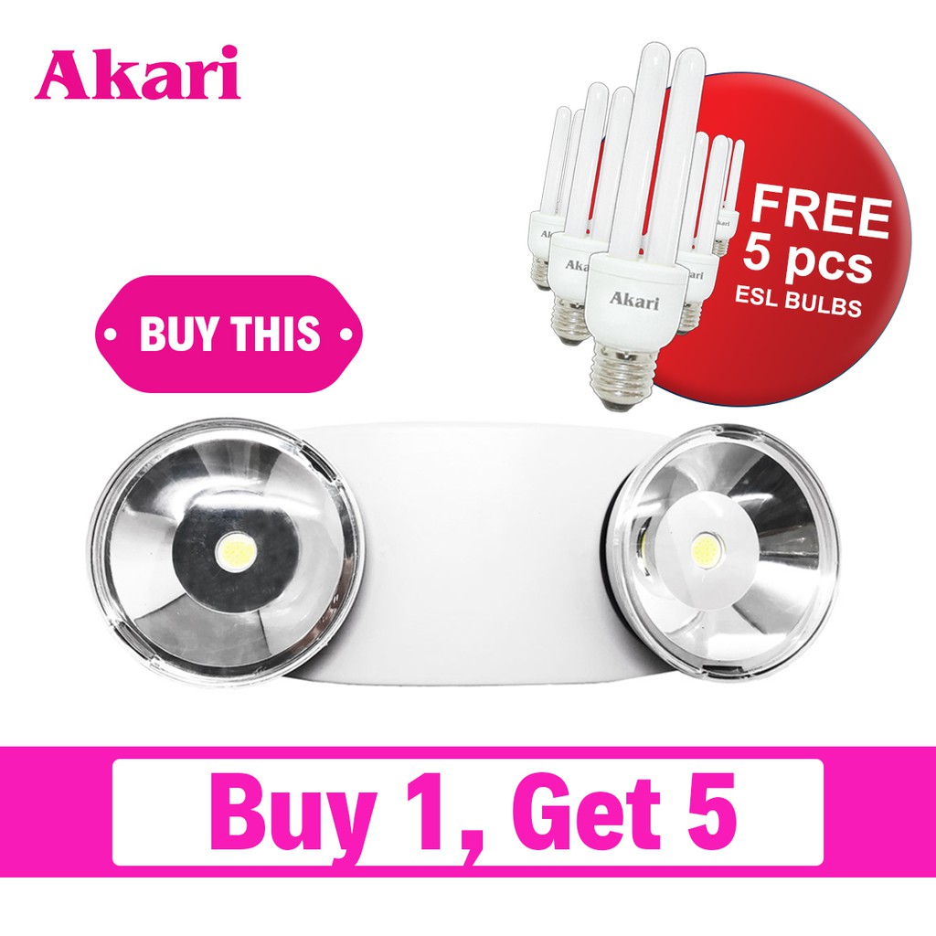 Akari LED Emergency Light (AEL7013) and 5pcs ESL (Wattage and color