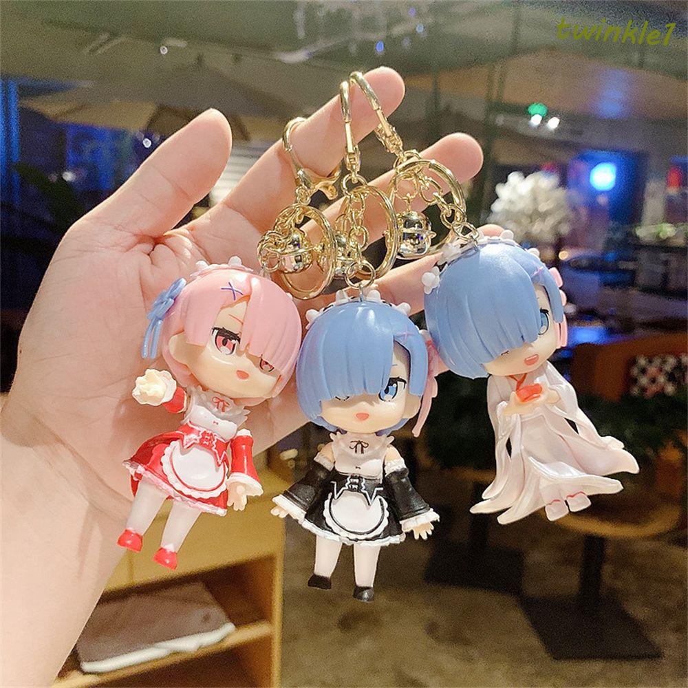 TWINKLE1 Life in a Different World from Zero PVC Action Bag Decor Collection Model Keys Holder Japanese Anime Anime Figure Rem Ram Keyrings