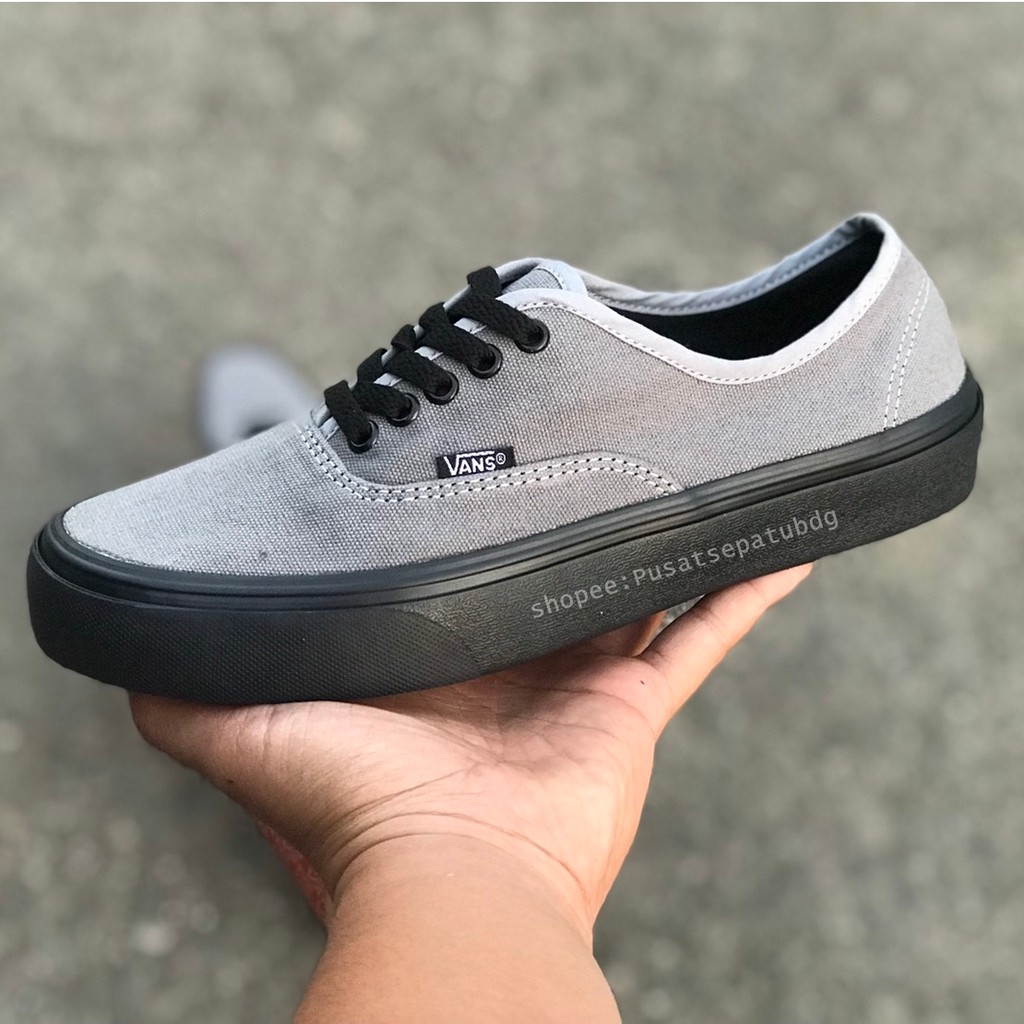 vans authentic grey black sole